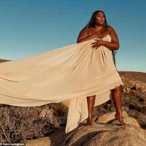 Lizzo bares her curves wearing just a sheer sheet for a dreamy desert pH๏τoshoot… as she admits the year has already left her ‘disappointed’