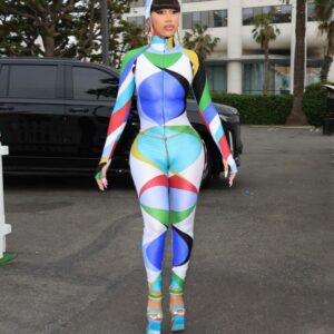 Cardi B brings the vibrancy to WhipsHs Summer Party in a stunning Emilio Pucci catsuit, exuding her signature bold and playful style! Cardi B brings the vibrancy to WhipsHs Summer Party in a stunning Emilio Pucci catsuit, exuding her signature bold and playful style!