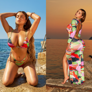 Demi Rose glowing in the sunlight, radiating confidence and beauty with her captivating curves. Demi Rose glowing in the sunlight, radiating confidence and beauty with her captivating curves.