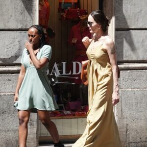 Angelina Jolie shines in the enchanting Eternal City, bonding with her beautiful daughters and cherishing moments with friend Salma Hayek. Angelina Jolie shines in the enchanting Eternal City, bonding with her beautiful daughters and cherishing moments with friend Salma Hayek.