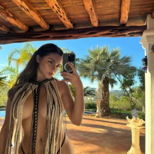 Demi Rose leaves very little to the imagination in skimpy fringed beachwear and a tiny thong as she poses for racy snaps in Ibiza Demi Rose leaves very little to the imagination in skimpy fringed beachwear and a tiny thong as she poses for racy snaps in Ibiza